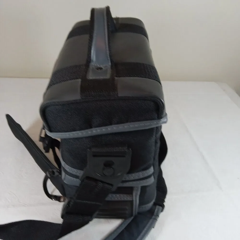 AMBICO Black & Gray Padded Camera Bag Shoulder Strap Carry Handle with Pouch